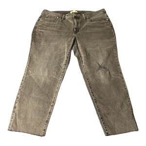 NWT Madewell The Perfect Vintage Jean Womens Size 20W Black Ankle Length Raw Hem